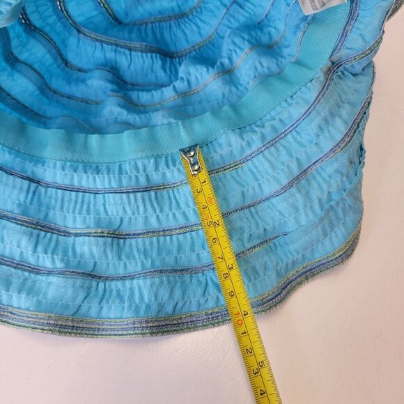 WOMENS Packable Cotton Blue Lightweight Summer Travel Golfing Beach Hat - Picture 8 of 16